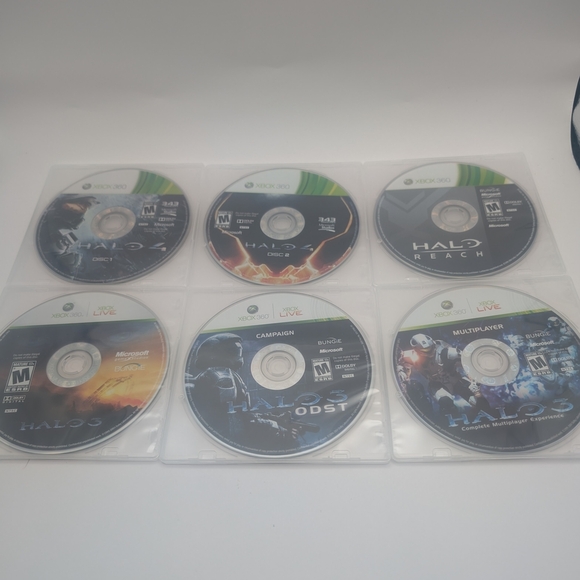 Halo Collection Xbox 360 Lot: Reach, ODST, 3 & 4 Game Bundle - Picture 1 of 4